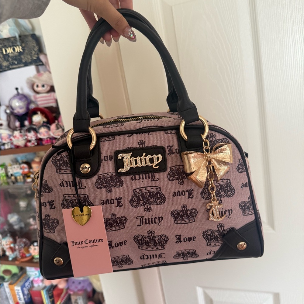 NWT juicy couture vintage style bowler bag with gold accents